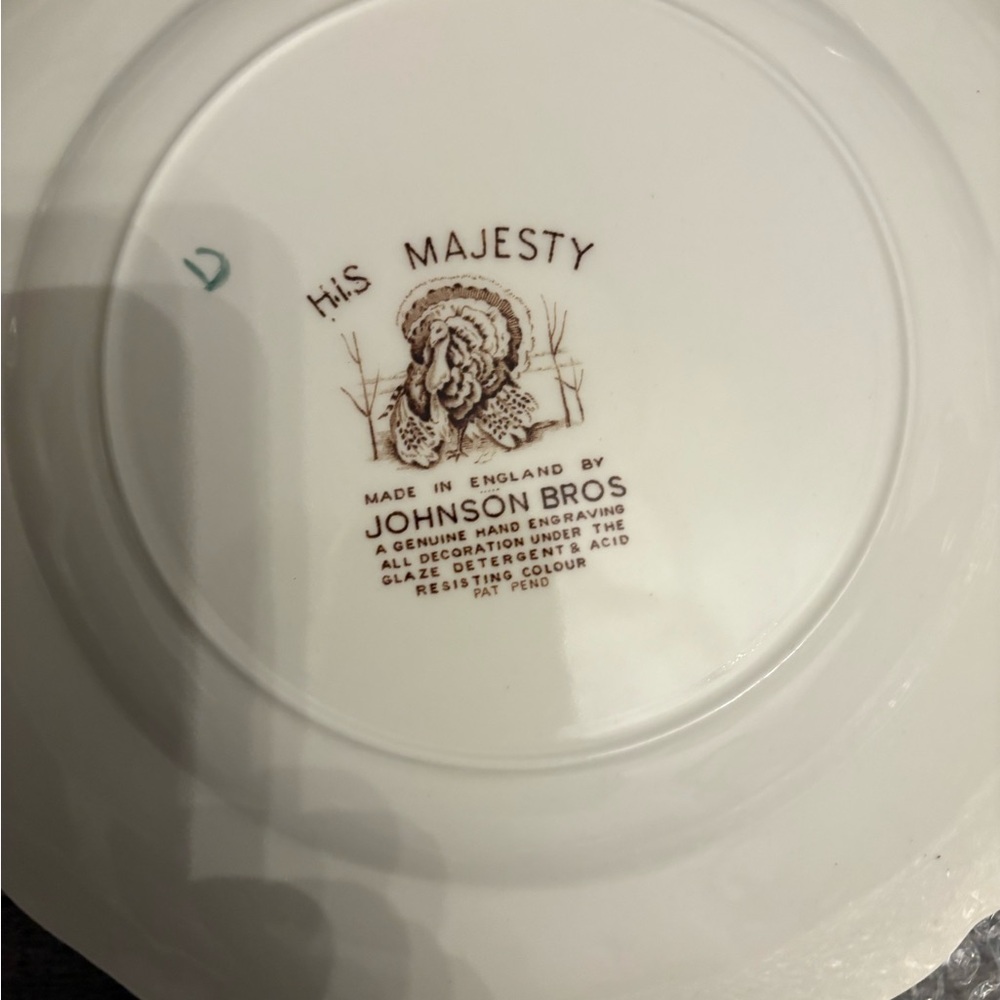 Johnson Brothers Turkey Dinner Plate. I have 10 dinner plates.  Price per plate. - Picture 2 of 5